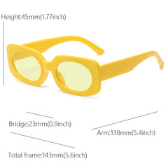 Vintage Candy Rectangle Sunglasses UV400 Protection
