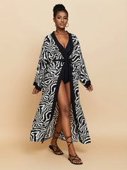  Print Long Sleeve Cover Up Robe