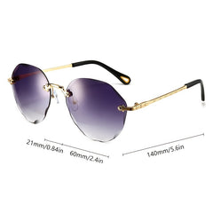 Oversize Rimless Gradient Lens Sunglasses UV Protection