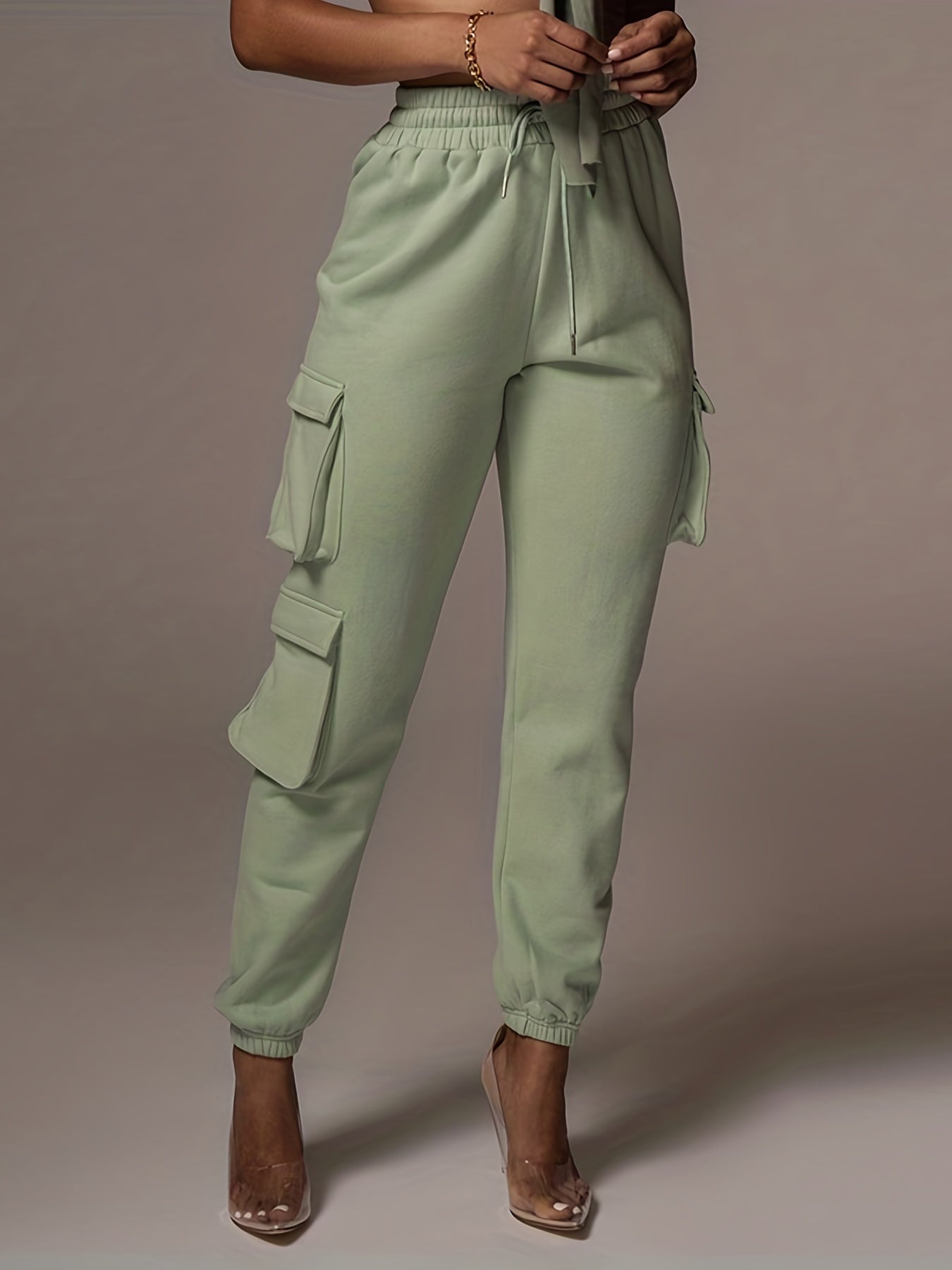 Drawstring Baggy Cargo Pants High Waist Casual Pants