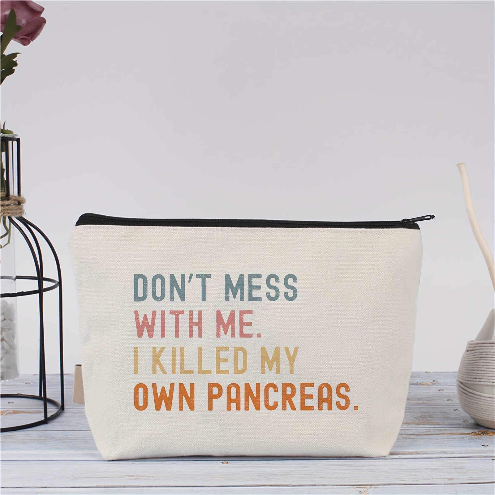 Canvas Insulin Supply Bag for Type 1 Travel & Makeup Art Gift