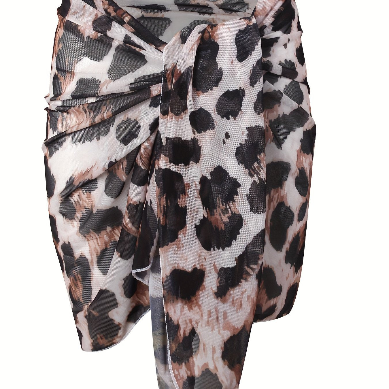  Leopard Print Beach Cover Up Skirt
