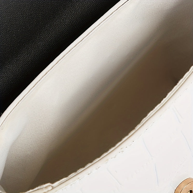 Crocodile Embossed Crossbody Bag Women's Flap Purses