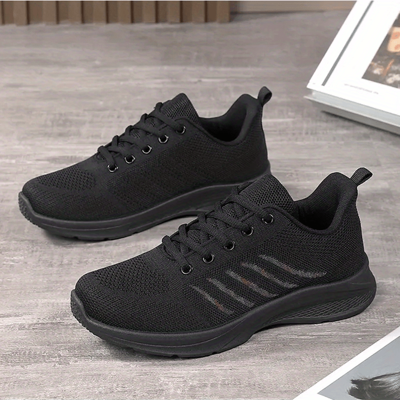 Women's Casual Knit Sneakers Low Top Lace Up Shoes