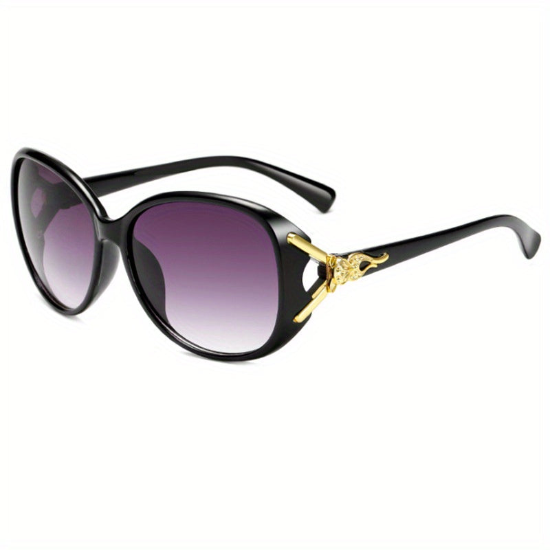 Vintage Women's Big Frame Fox Head Sunglasses Round Gradient Eyewear