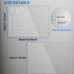 Acrylic Magnetic Dry Erase Board And Calendar For Fridge Set Of 2