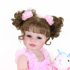55" Doll 3D Painted Skin Soft Full Vinyl Rooted Hair Plush Bunny Gift