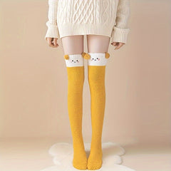 Cute Cartoon Animal Fuzzy Socks & Warm Over The Knee Socks