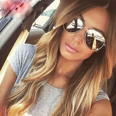 Classic Mirror Lens Aviator Sunglasses Metal Fishing Sunshade Eyeglasses