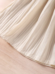 Girls' Off-Shoulder Princess Dress with Strappy Frills
