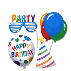22pcs Happy Birthday Party Photo Props Party Favors Supplies for Kids Men Women