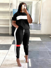 Casual Two-piece Set Loose Tops & Jogging Pants Women's Set
