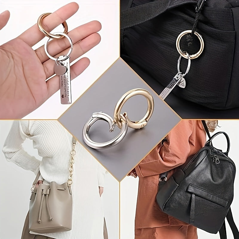 8pcs Spring O-Ring Alloy Buckle Portable Hook Clip Keyring DIY Accessories