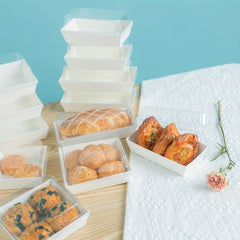 50pcs Clear Lid Cake Box Ideal for Cakes Chocolates Cookies - Great for Parties