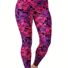  Floral Print Skinny Stretch Yoga Leggings
