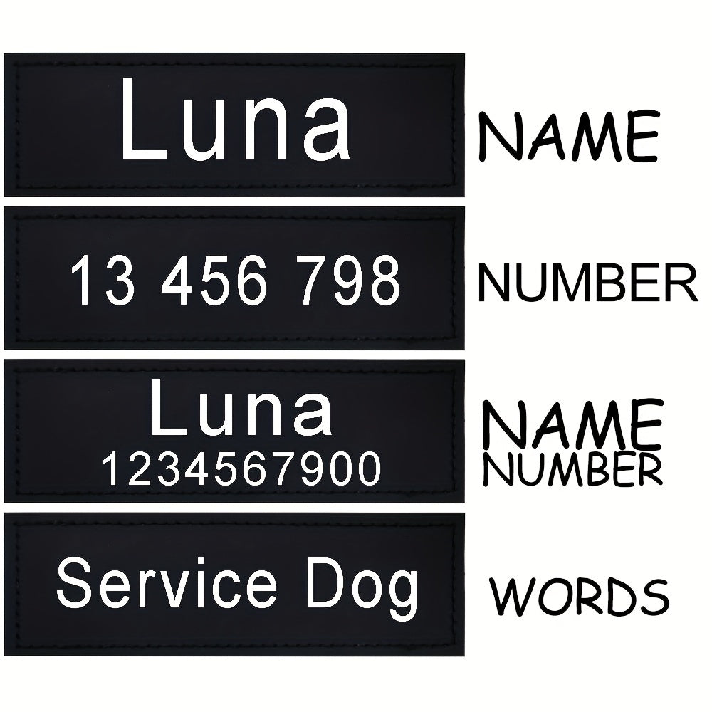 Personalized Reflective Letter Dog Harness Label