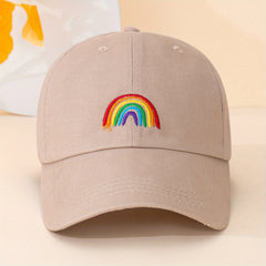 Rainbow Embroidery Casual Baseball Cap Candy Unisex Dad Hats Lightweight