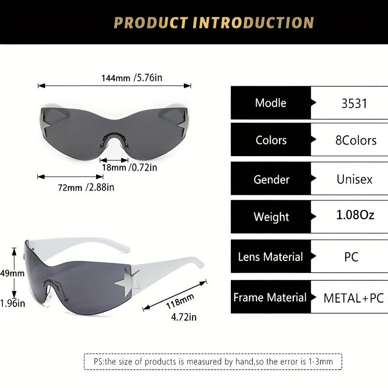 Y2K One Piece Gradient Sunglasses UV400