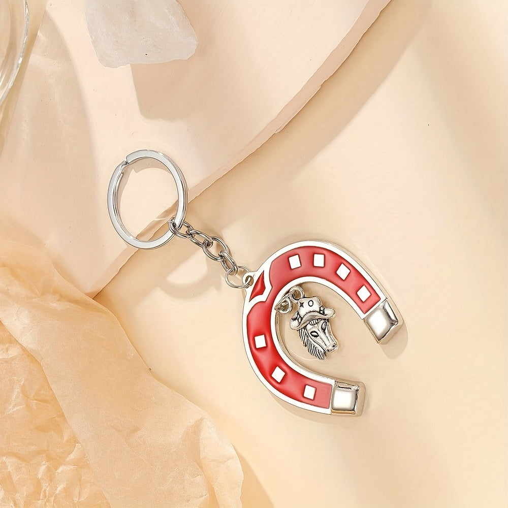 Horseshoe Key Ring Western Cowboy Key Pendant