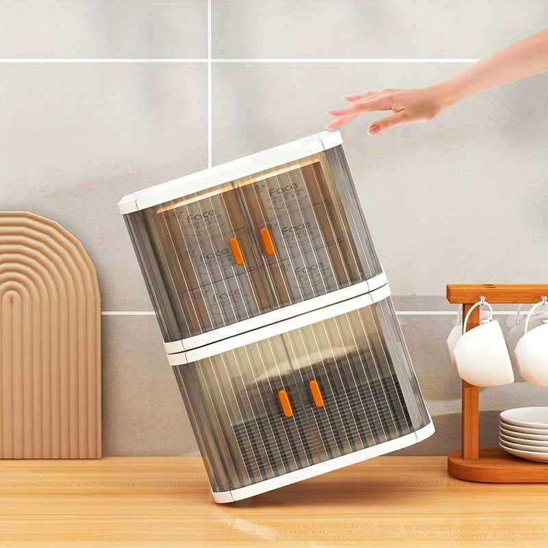 Foldable Storage Box Large Capacity Double Door Storage Bin