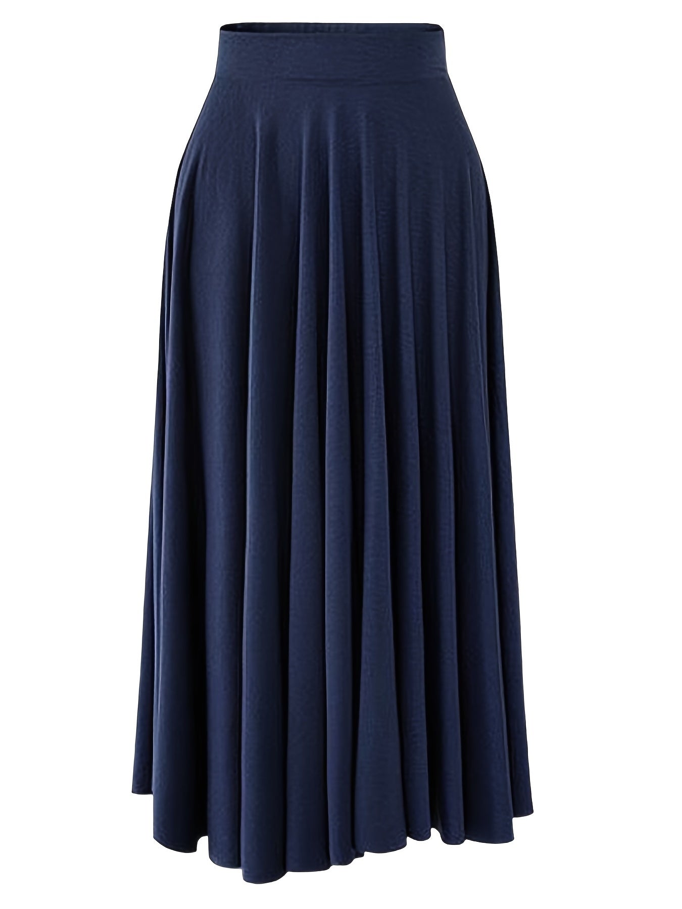 Plain Pleated High Rise Maxi Skirt