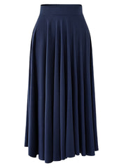  Plain Pleated High Rise Maxi Skirt