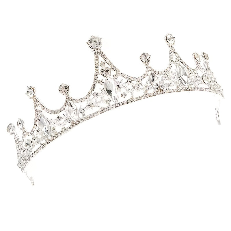 Silvery Rhinestone Crown Headband Party Favor Decorations