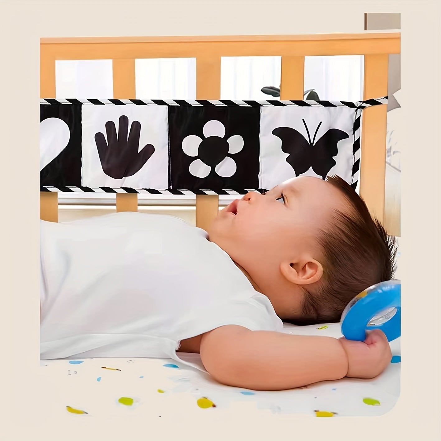 Baby Educational Cloth Book Animal Shape Bed Hanging Toy