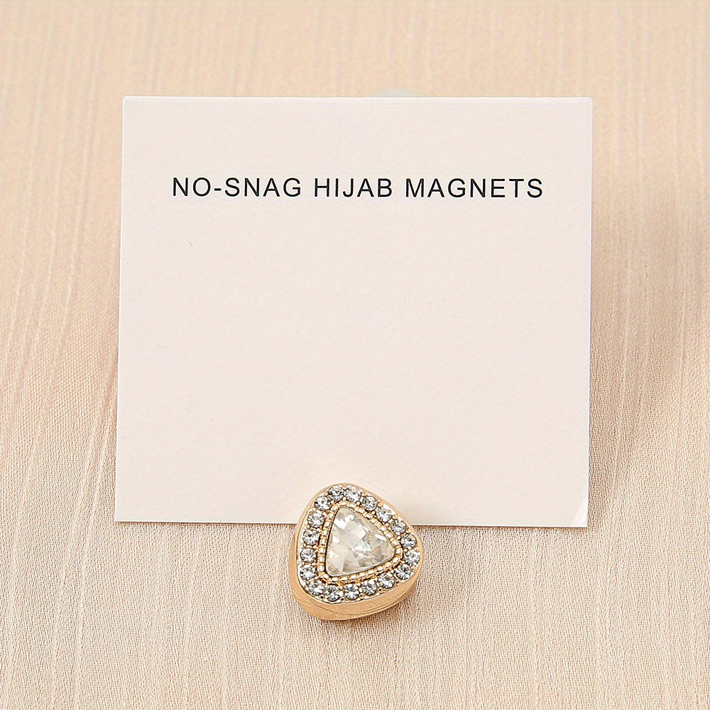 Heart Shape Rhinestone Turban Magnet Buckle for Hijab