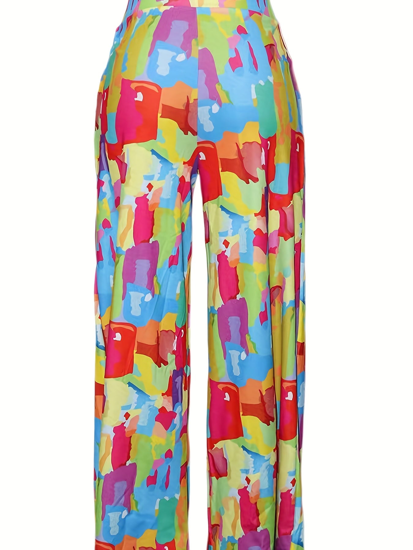 Women's Plus High Rise Wide Leg Pants With Pockets