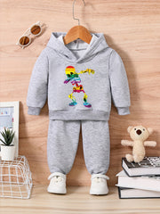 Toddler Colorful Skull Graphic Halloween Outfit Set
