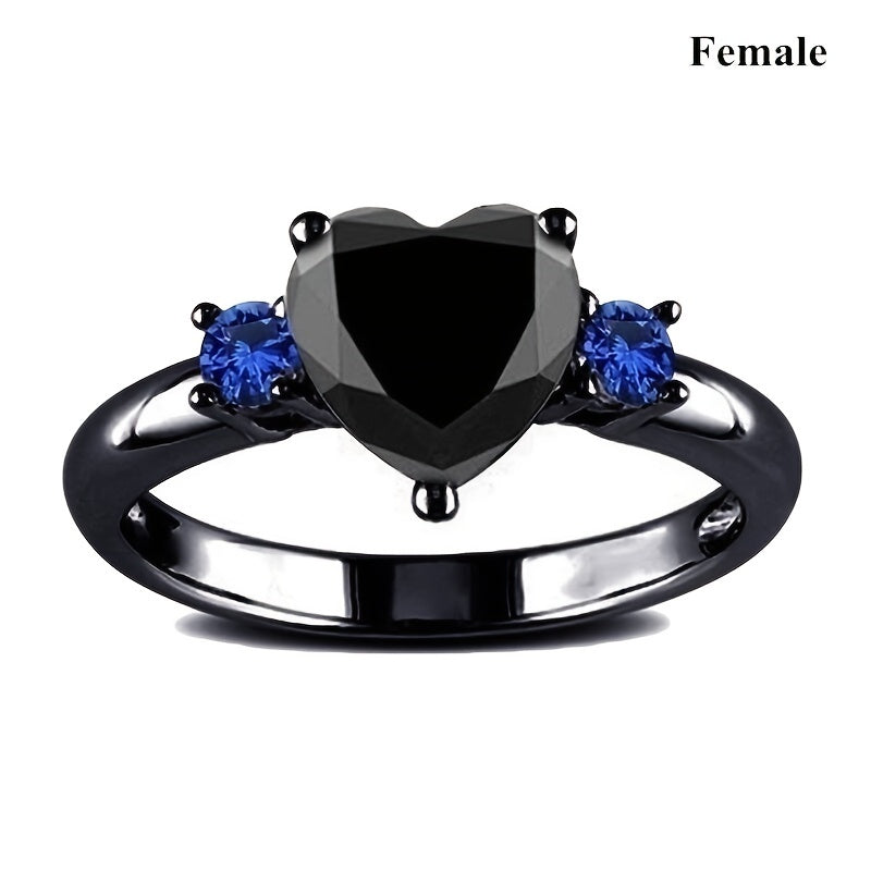 Heart shaped Zircon Couple Ring