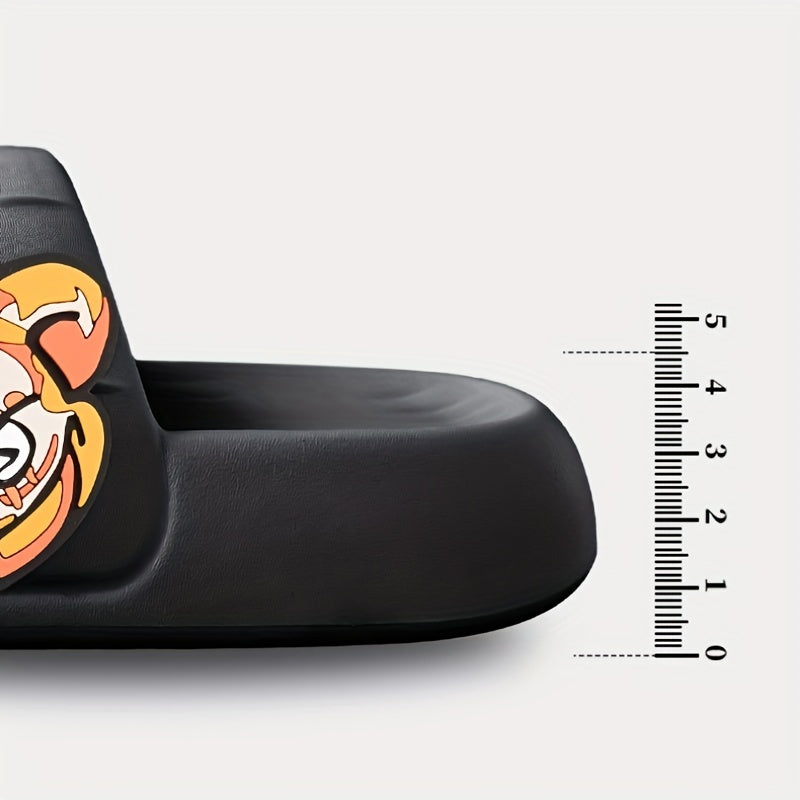 Men's Anime Print Non Slip Platform Slides Soft Sole Cloud Slides