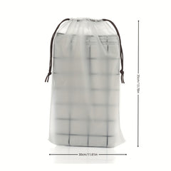 5pc Frosted Texture Plastic Shoe Bag Drawstring Moistureproof Shoe Storage Bag