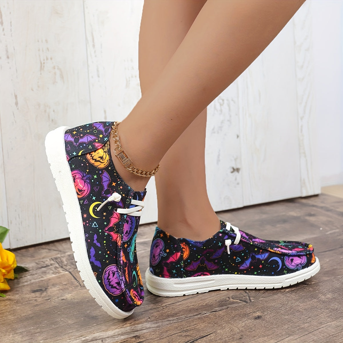 Halloween Scary Wacky Pumpkin Ghost Skate Shoes