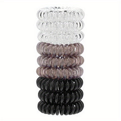 9pcs Girls Hair Tie Head Rope Spiral Colorful Stretchy Hair Ring Solid Hair Rope