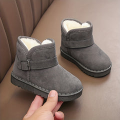 Girls' Cozy Slip-On Snow Boots with Fleece Lining