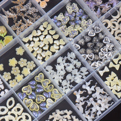 24 3D Resin Nail Charms Pink Styles Butterfly Camellia Rose Heart