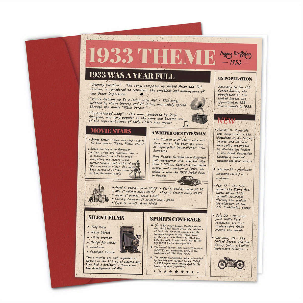 90th Birthday Poster Card For Parents Grandparents Wife Or Husband Vintage Style