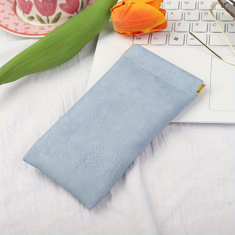 Soft Squeeze Eyeglasses Case PU Leather Glasses Pouch Travel Glasses Case