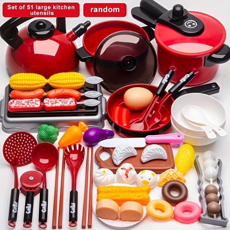 Kids Play House Kitchen Toys with Cutting and Chopping Music