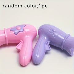 Kids Toy Hair Dryer for Dolls Pink & Purple ABS Pretend Play Salon Tool