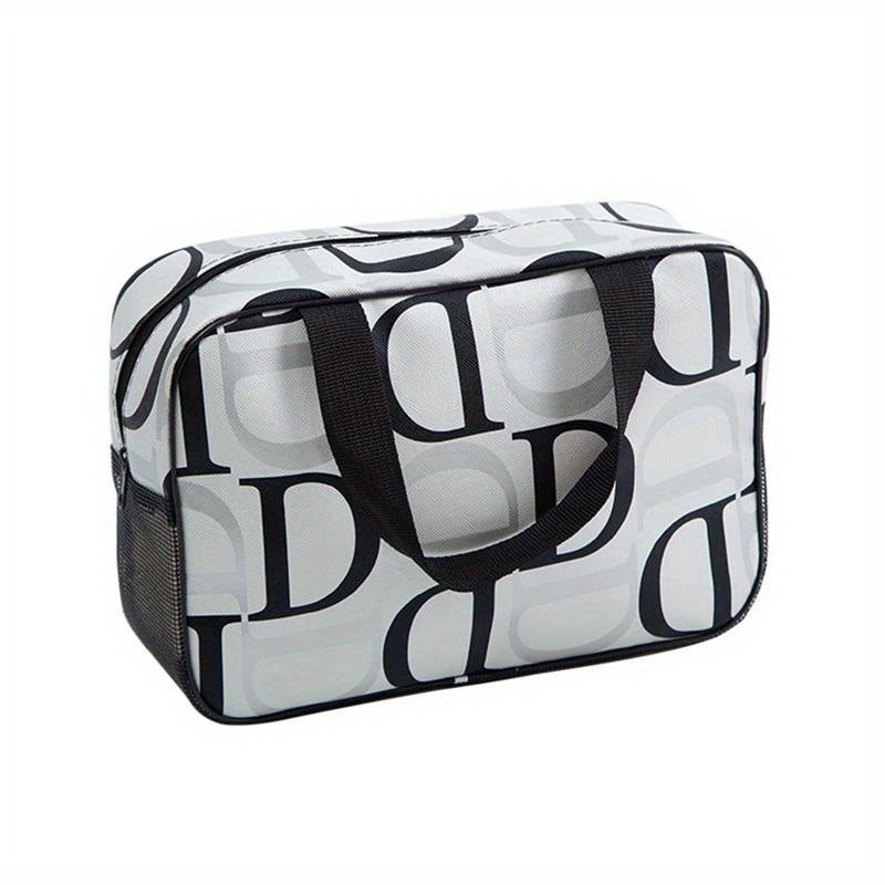 Letter Pattern Toiletry Bag Large Capacity Cosmetic Bag Makeup Storage Bag