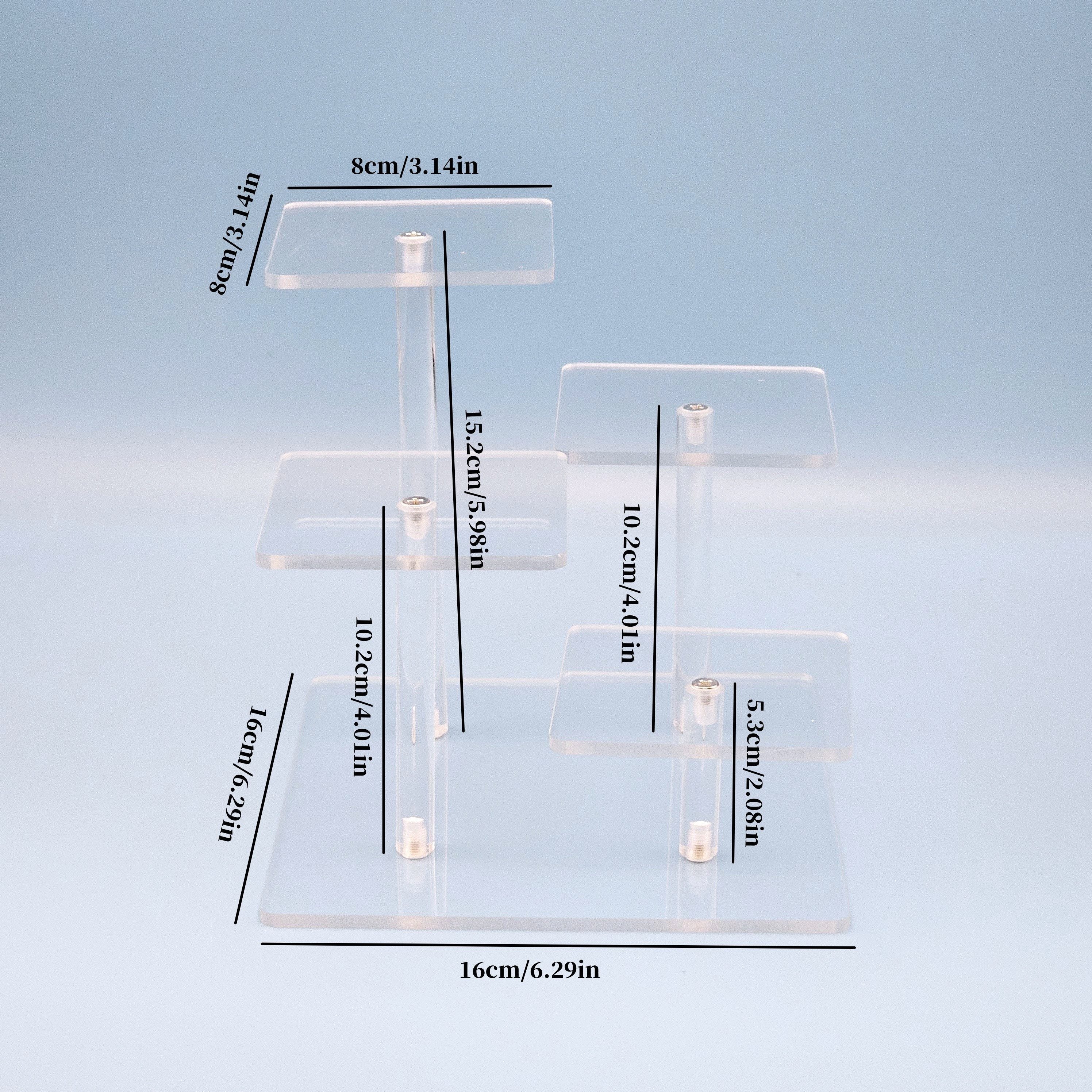 Acrylic Clear Display Rack 4 Compartments Jewelry Cosmetic Storage Holder