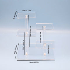 Acrylic Clear Display Rack 4 Compartments Jewelry Cosmetic Storage Holder
