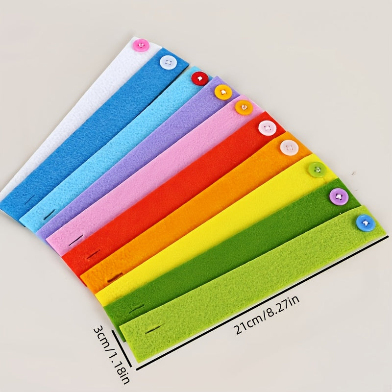 20pcs Colorful Button Bracelets Educational Felt Toy for Fine Motor Skills