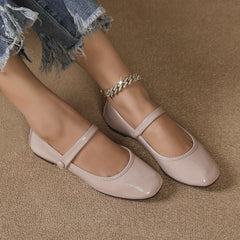 Women's Square Toe Patent Leather Mary Jane Flats