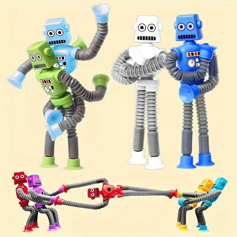 Telescopic Robot Building Toy Tubes with Suction Cup
