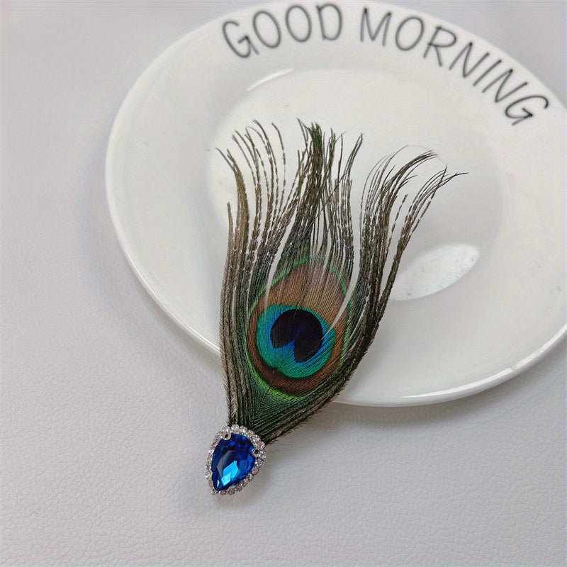 Retro Style Peacock Feather Hair Clip for Women Girls