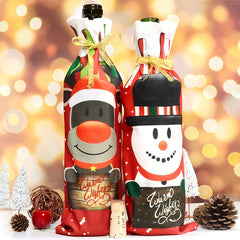 Christmas Wine Bottle Bag Santa Snowman Deer Red Wine Set